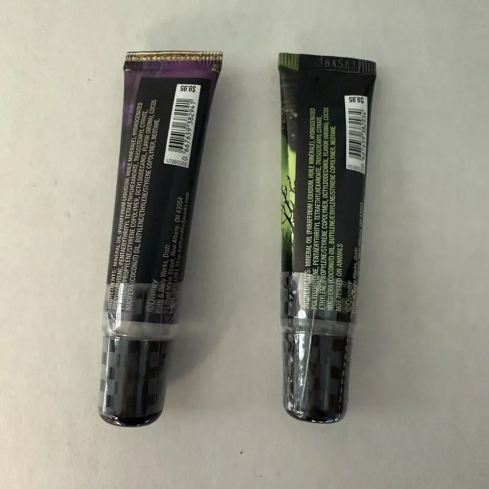 Disney Villains Maleficent & Evil Queen Lip Gloss Bath & Body Works Set of 2 New